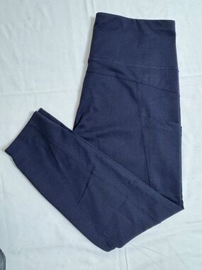 APANA Rebound 7/8ths Leggings Large, Galaxy Blue, (navy) High Rise